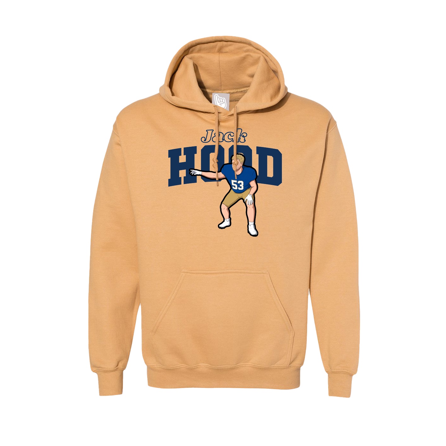 Hoodie — Name Arch in Vegas Gold