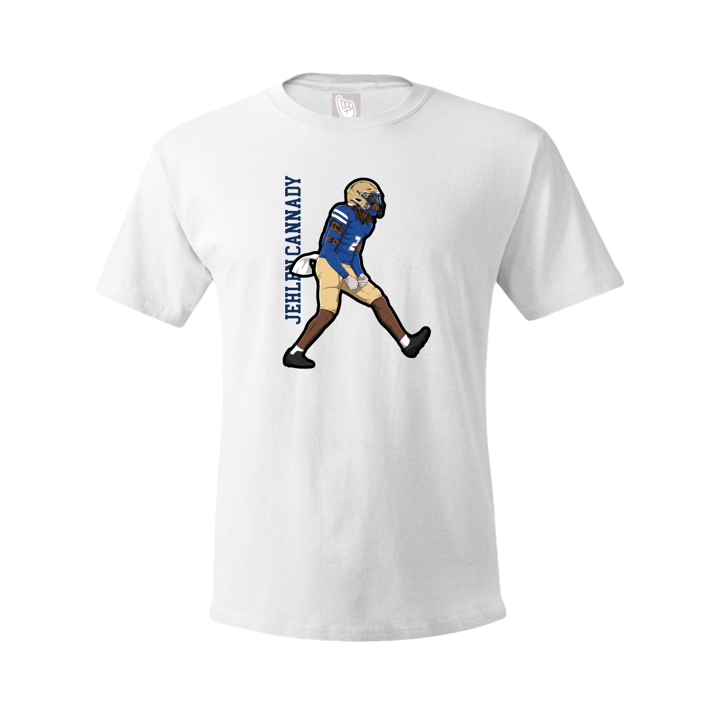 Youth Tee — Name Vertical in White