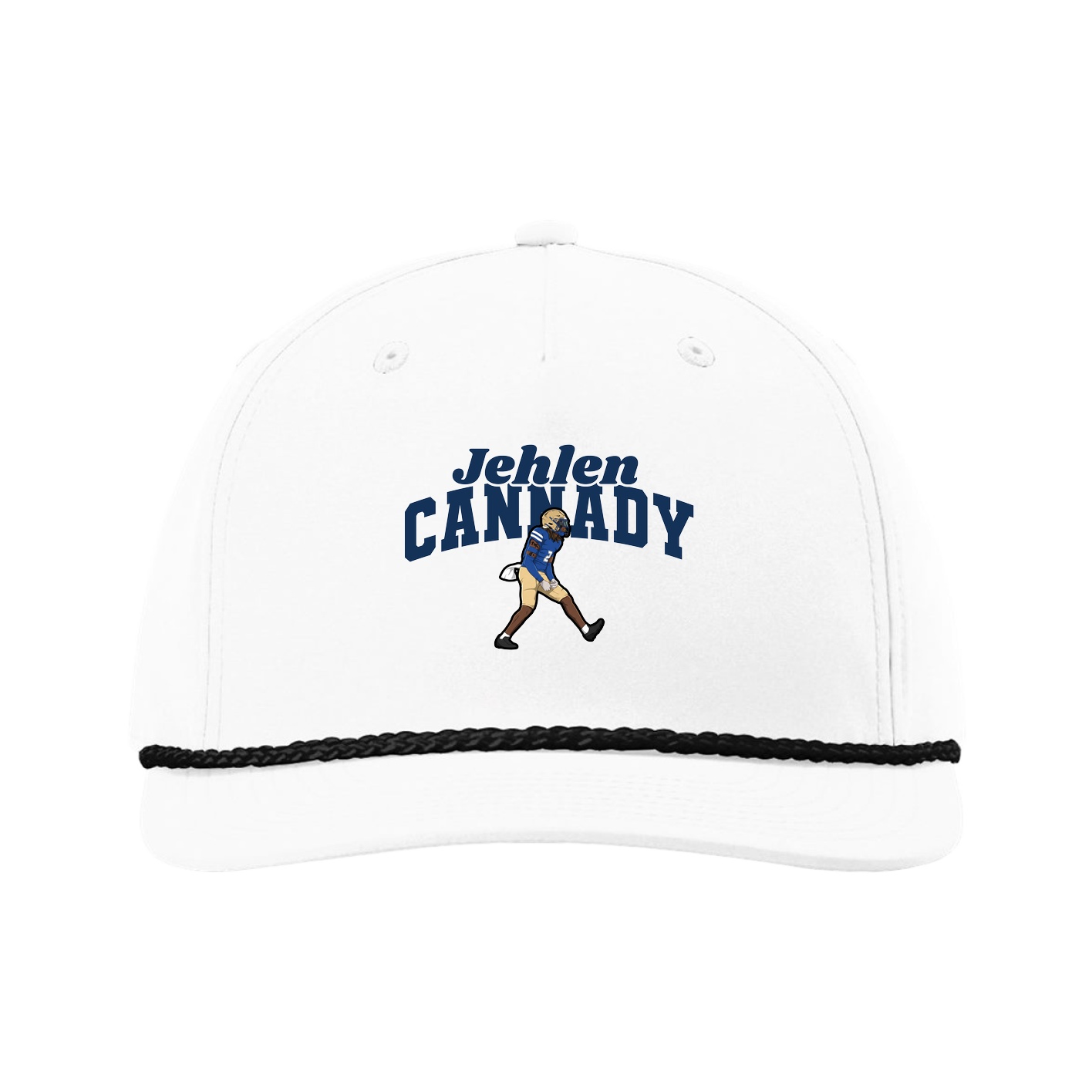 Five-Panel Classic Rope Cap — Signature Arch in White
