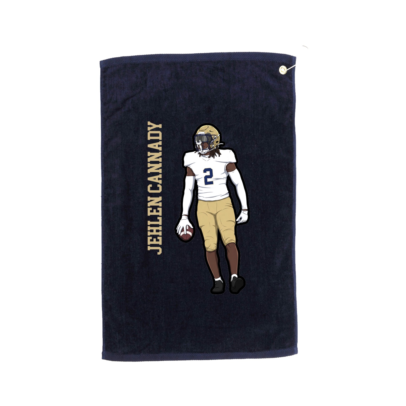 Golf Towel — Name Vertical in Navy
