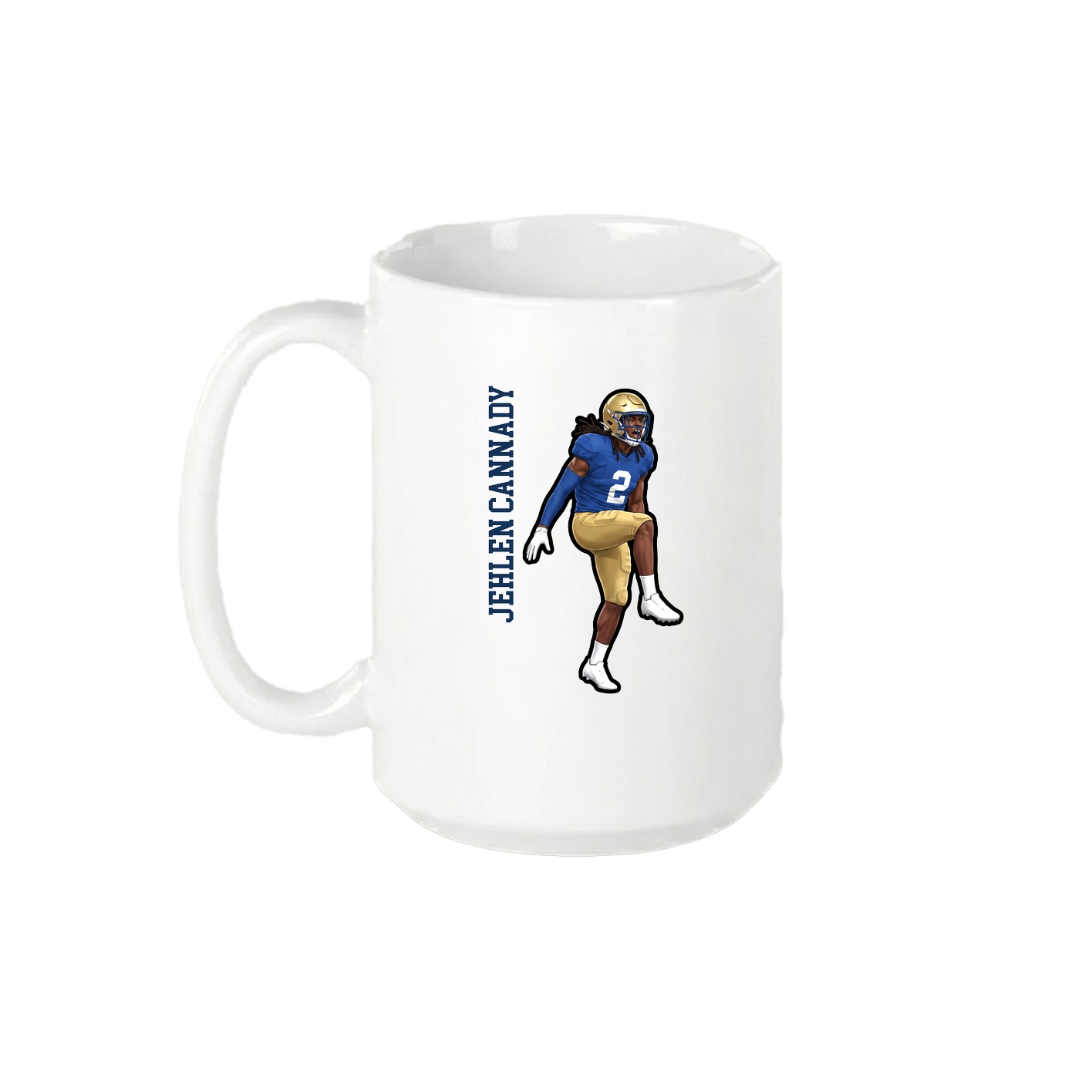 15oz Coffee Mug — Name Vertical in White