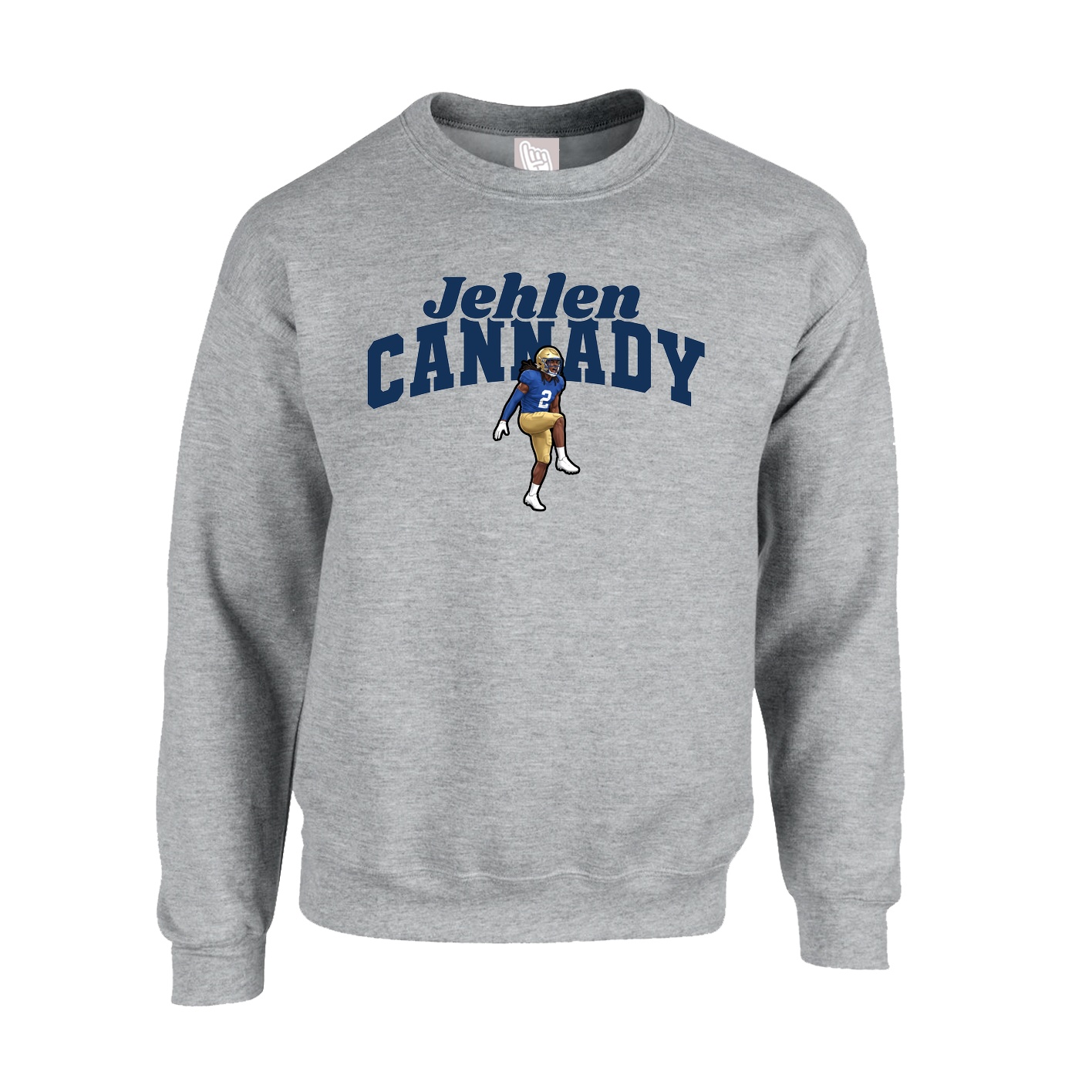 Fleece Crew — Signature Arch in Grey