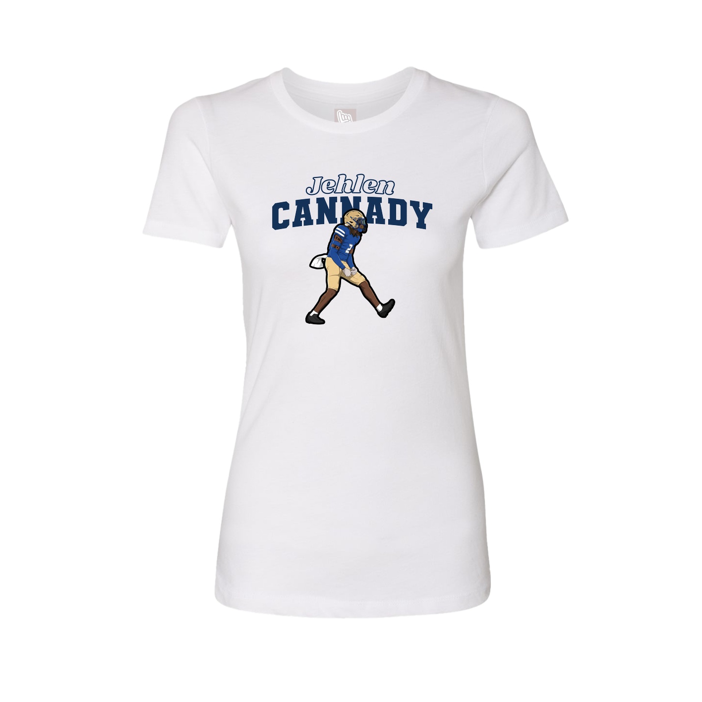 Fitted Women's Tee — Name Arch in White