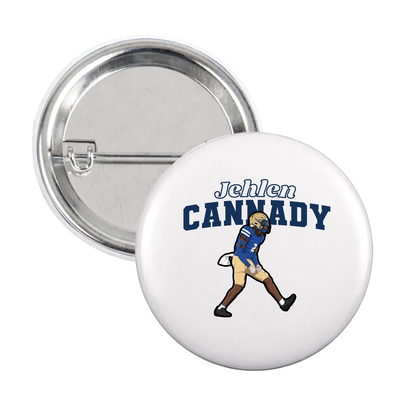 Game Day Button — Name Arch in White