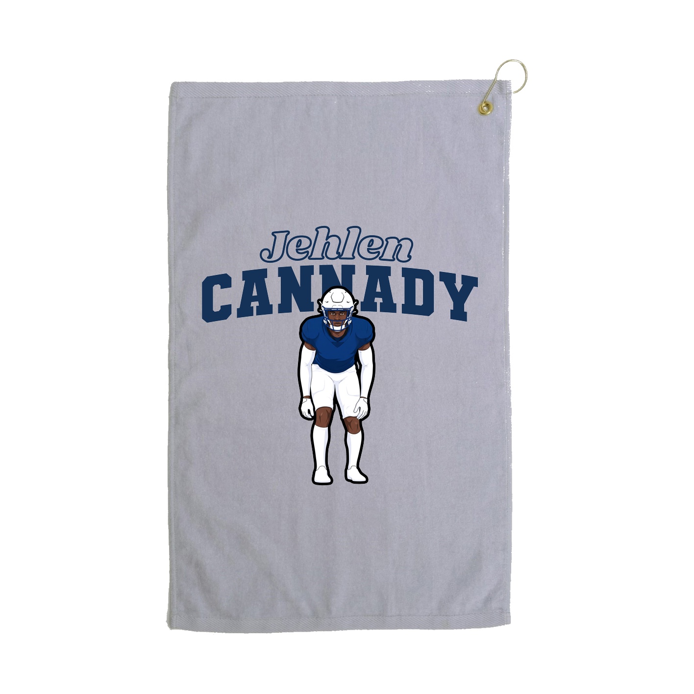 Golf Towel — Name Arch in Grey