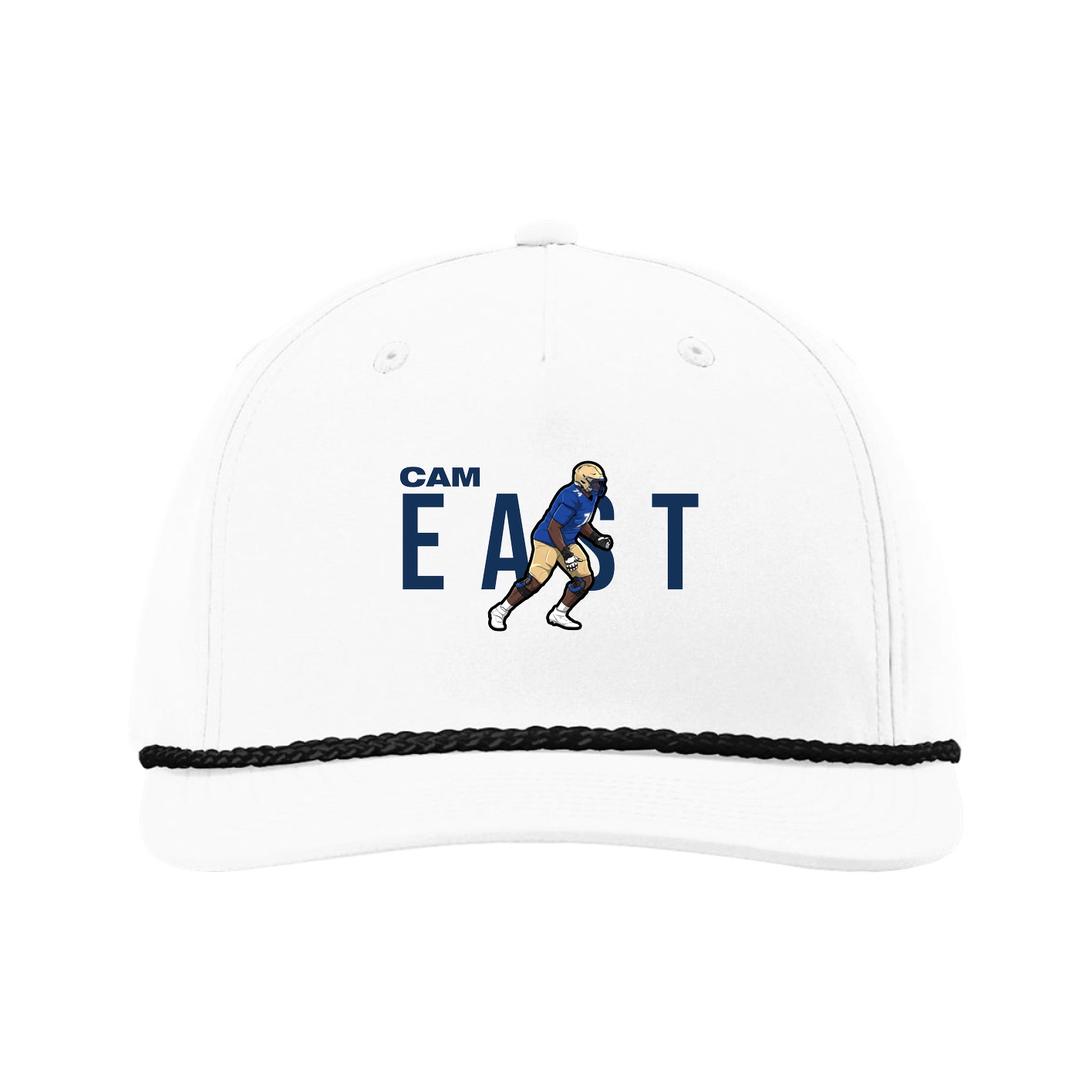 Five-Panel Classic Rope Cap — Player Name in White