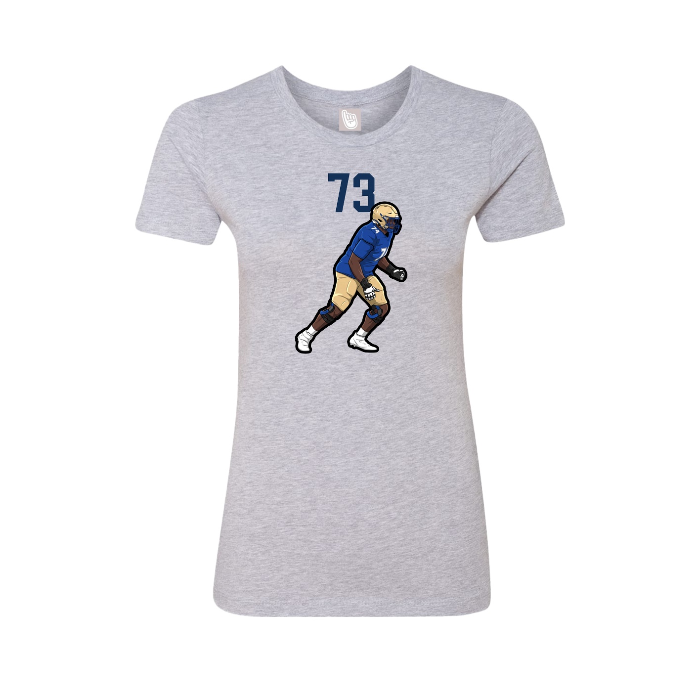 Fitted Women's Tee — Number Top in Grey