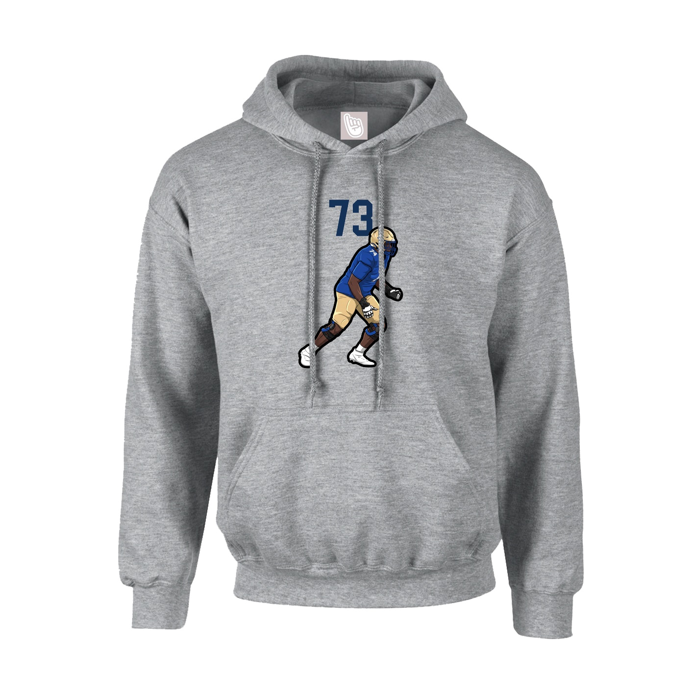 Hoodie — Number Top in Grey