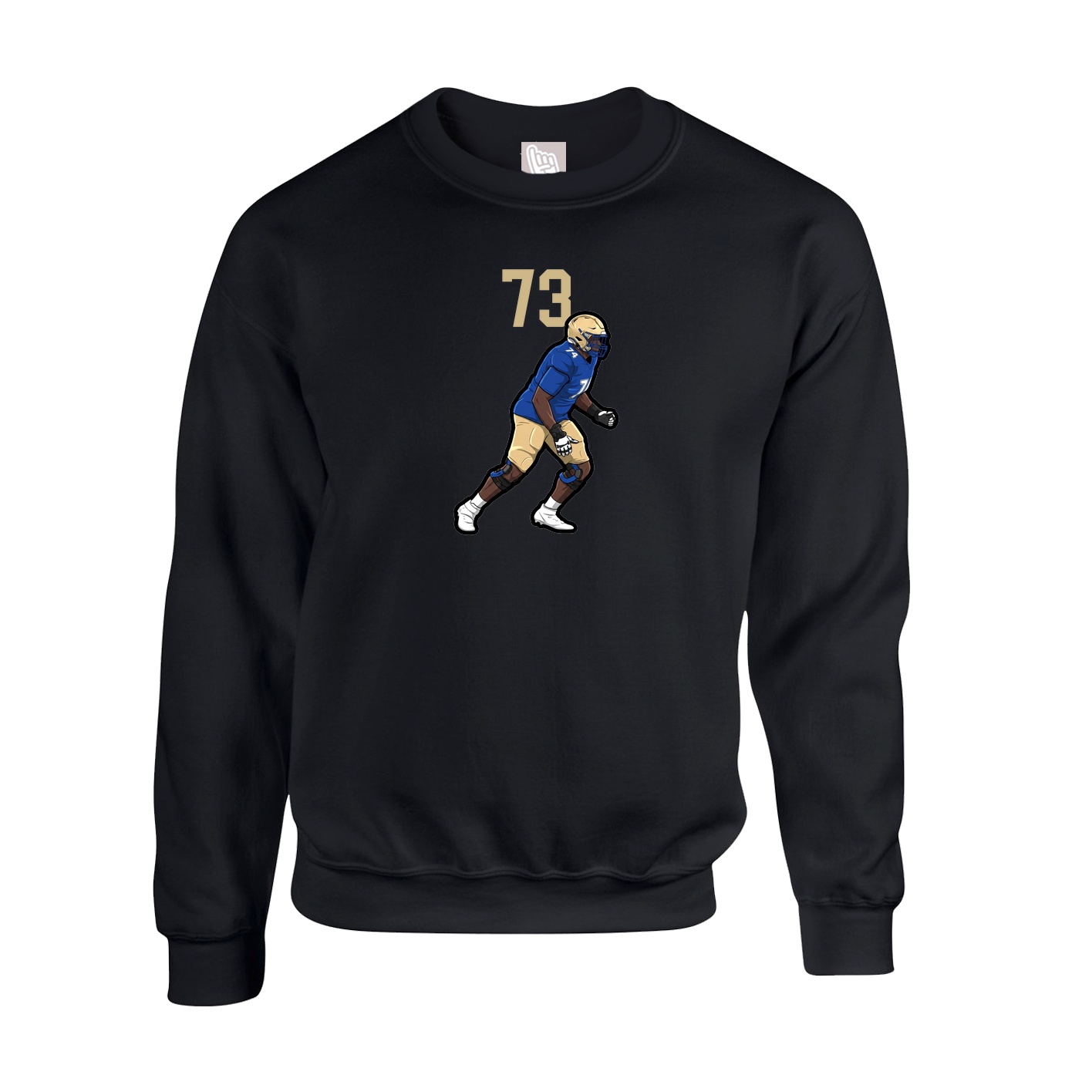 Fleece Crew — Number Top in Black
