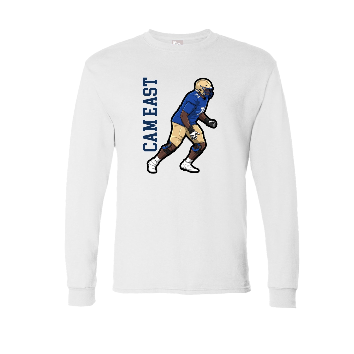 Long Sleeve Tee — Name Vertical in White