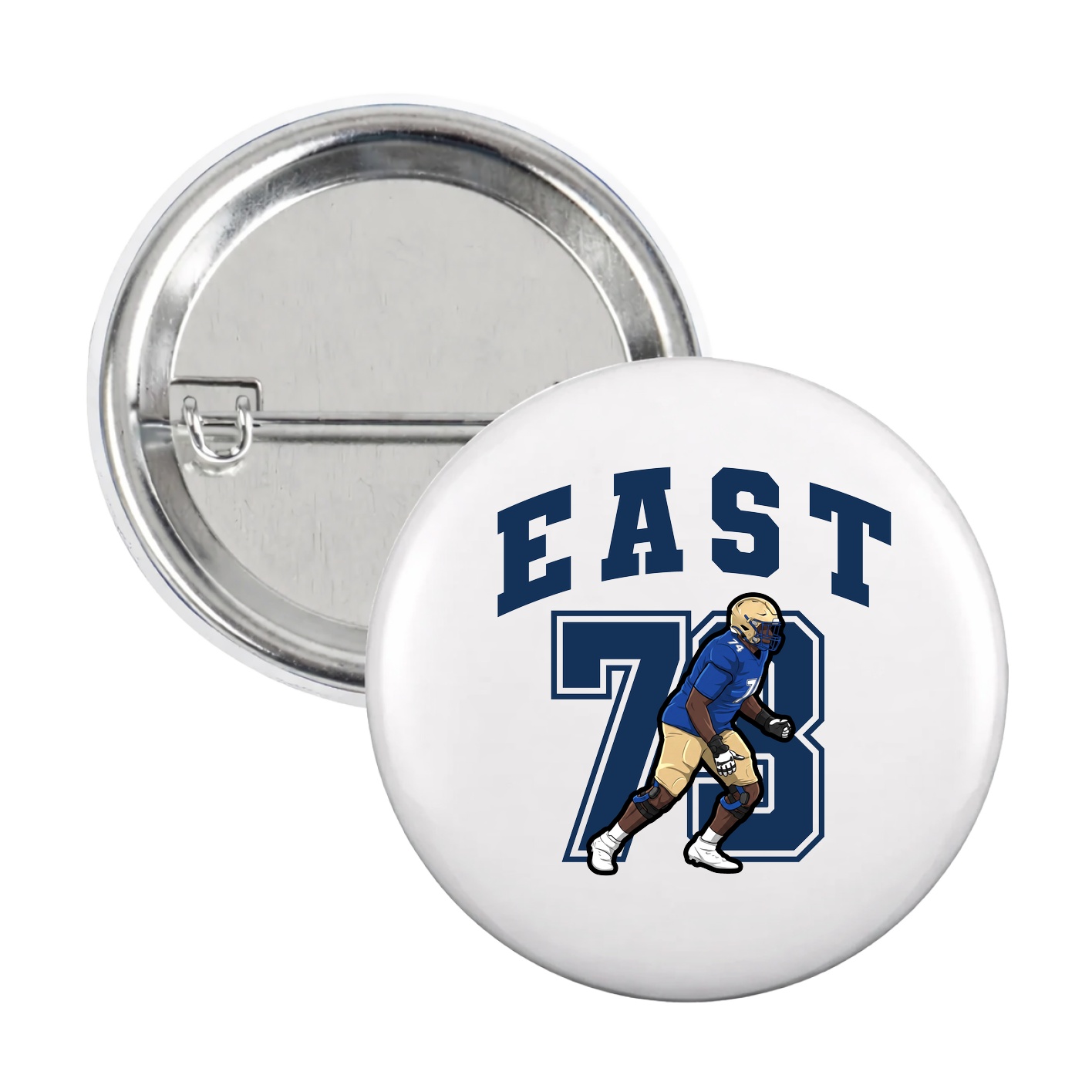 Game Day Button — Number in White