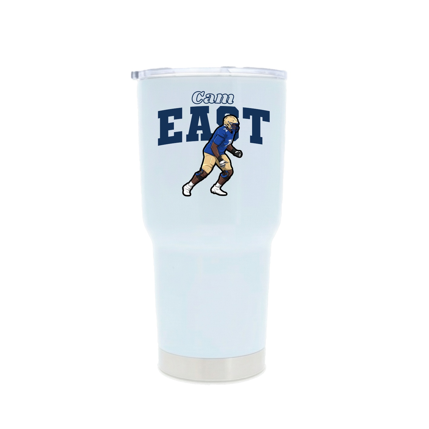 30oz Stainless Steel Tumbler — Name Arch in White