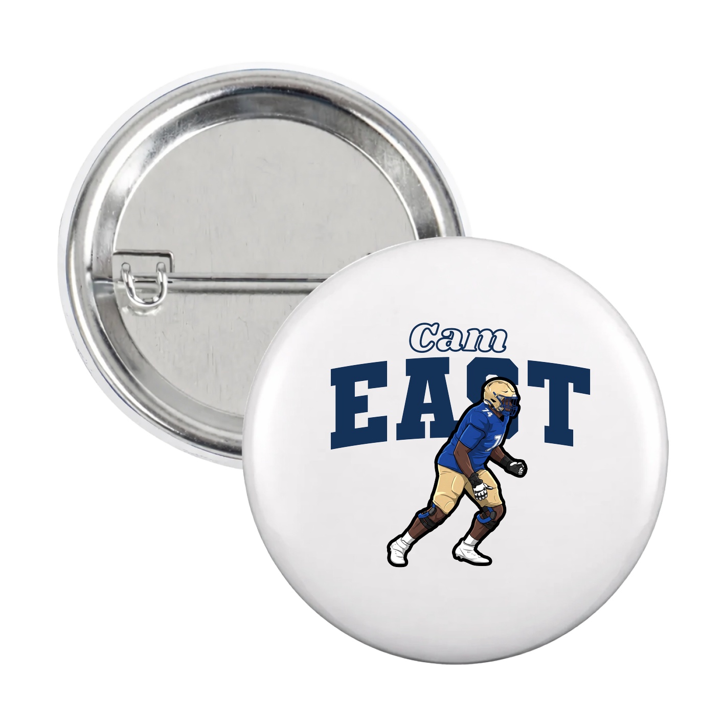 Game Day Button — Name Arch in White
