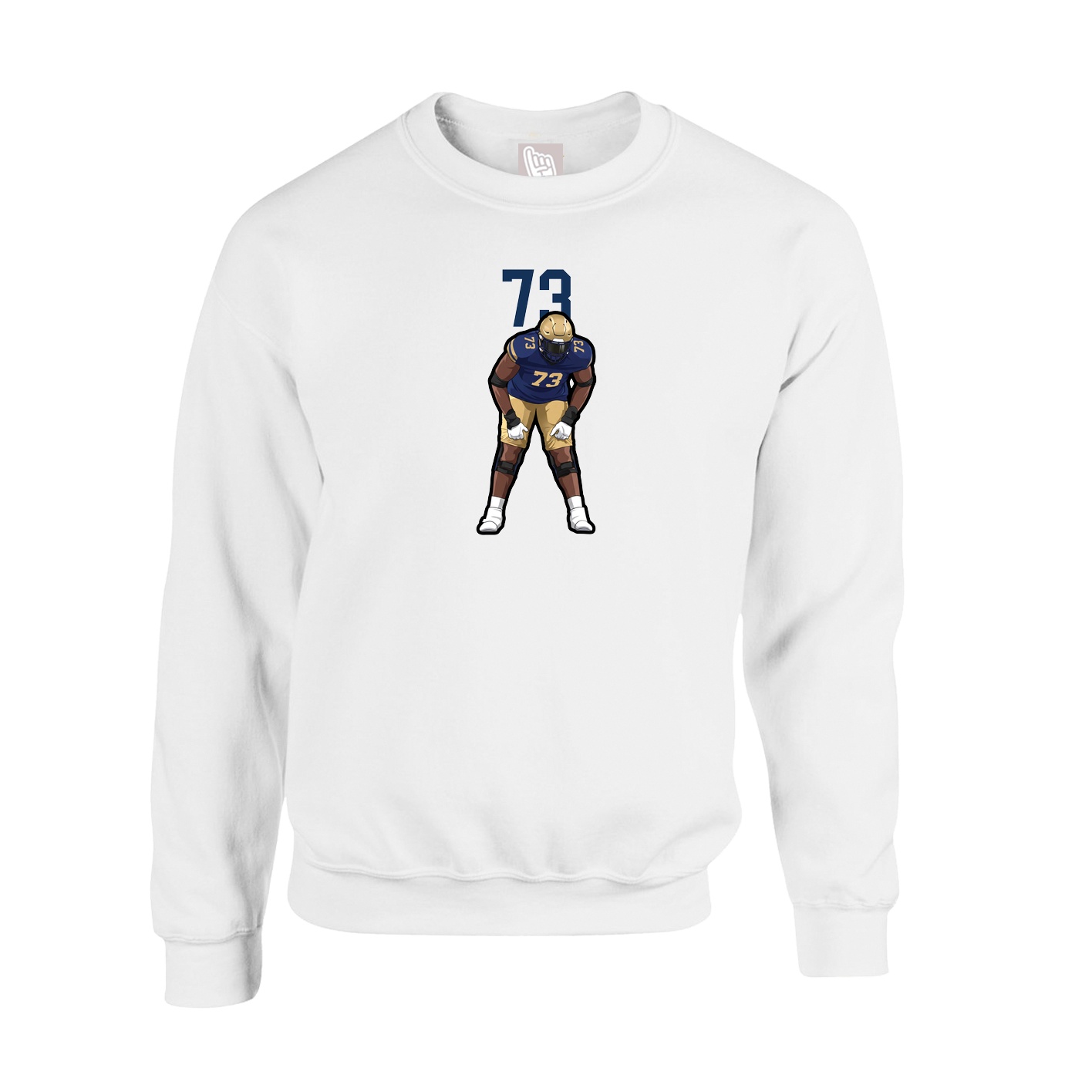Fleece Crew — Number Top in White