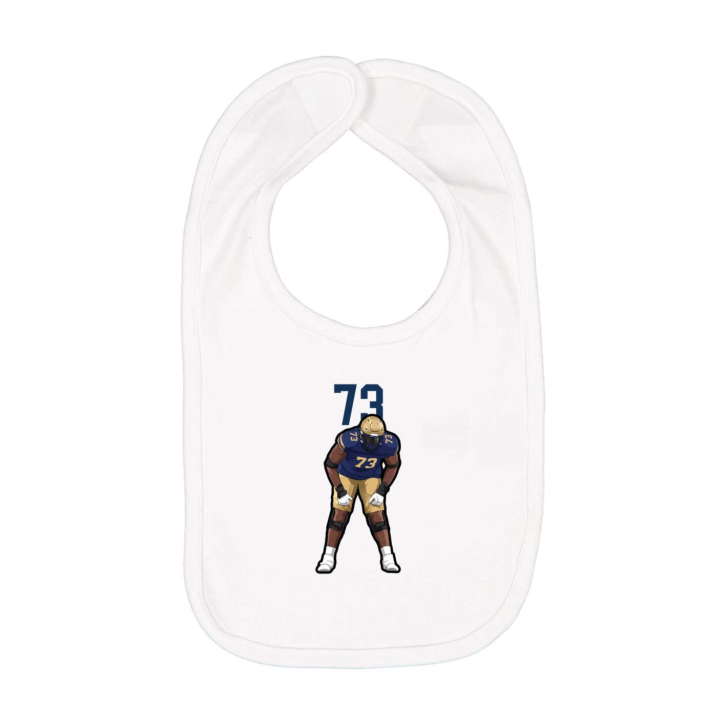 Infant Bib — Number Top in White
