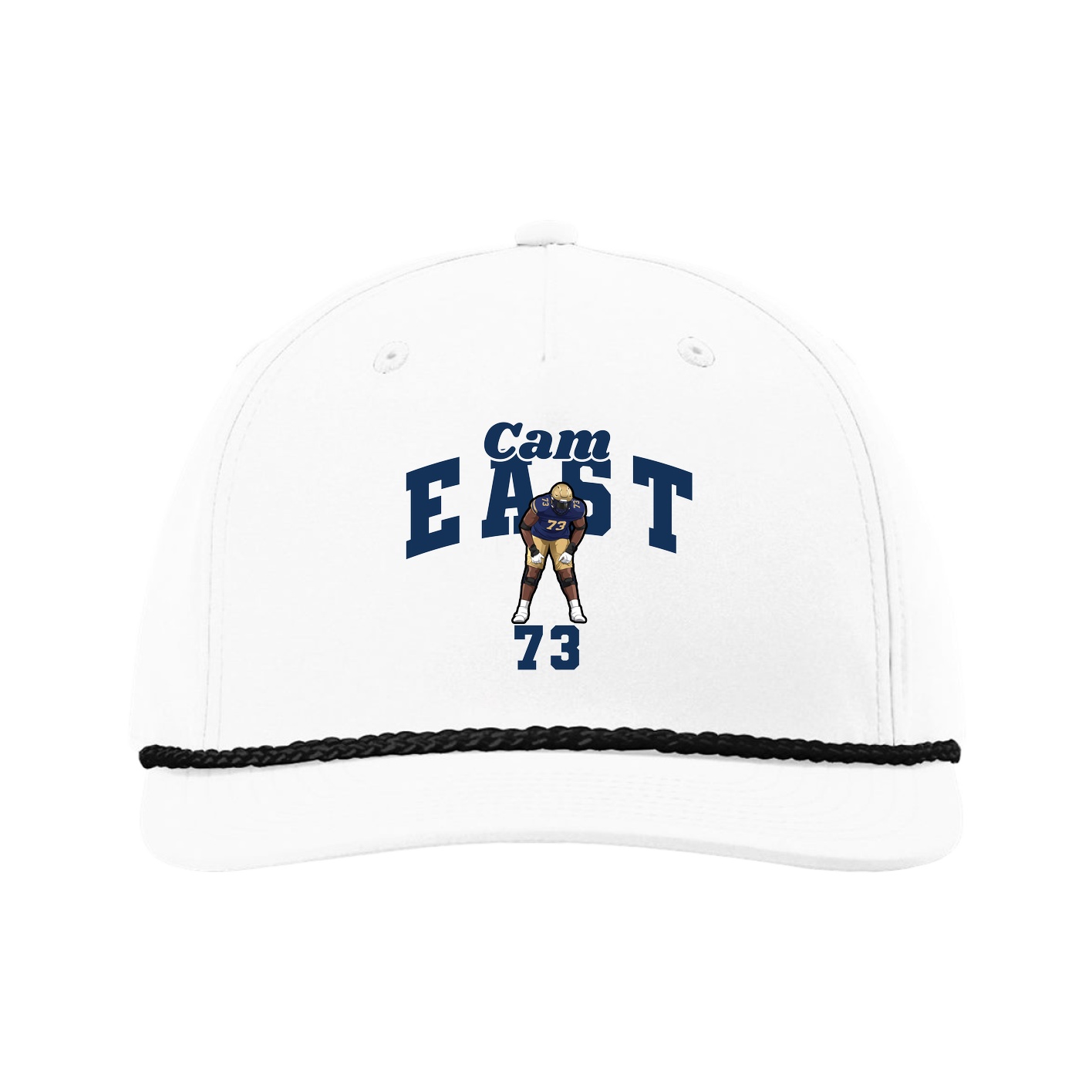 Five-Panel Classic Rope Cap — Signature Arch in White
