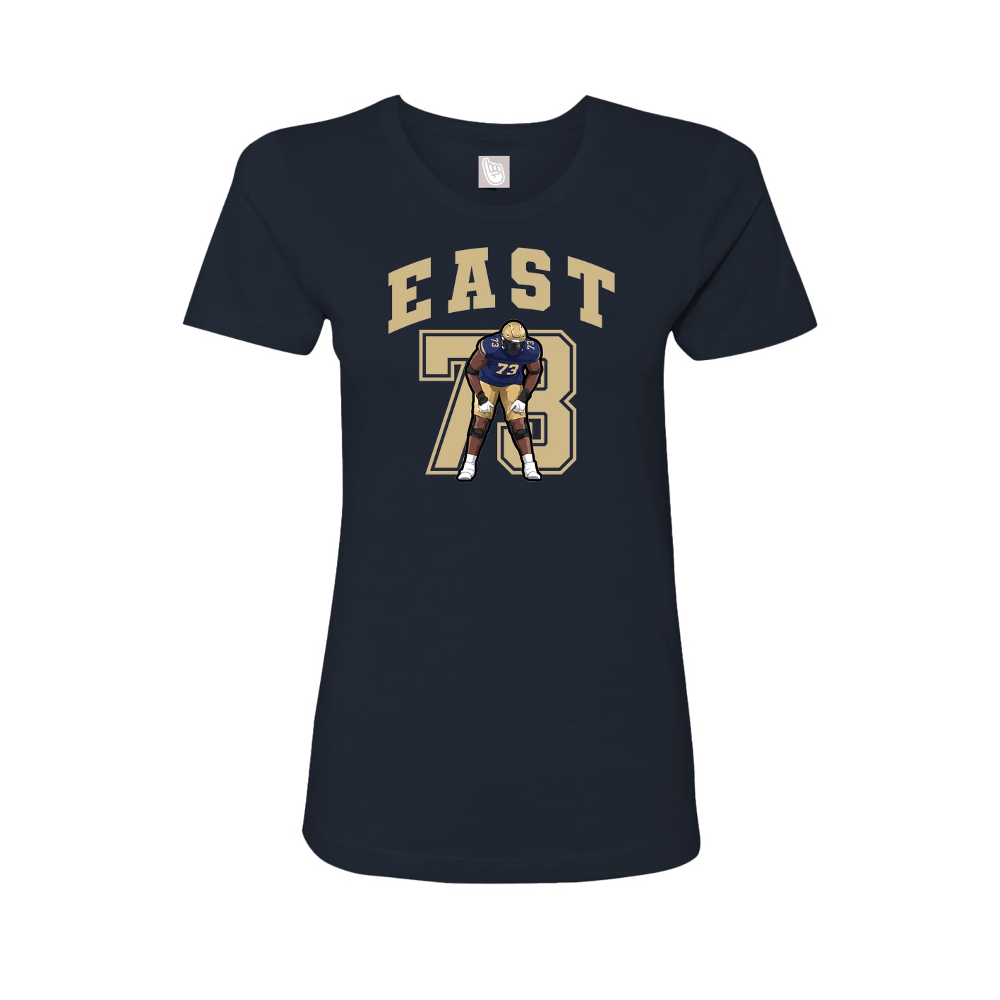 Fitted Women's Tee — Number in Navy
