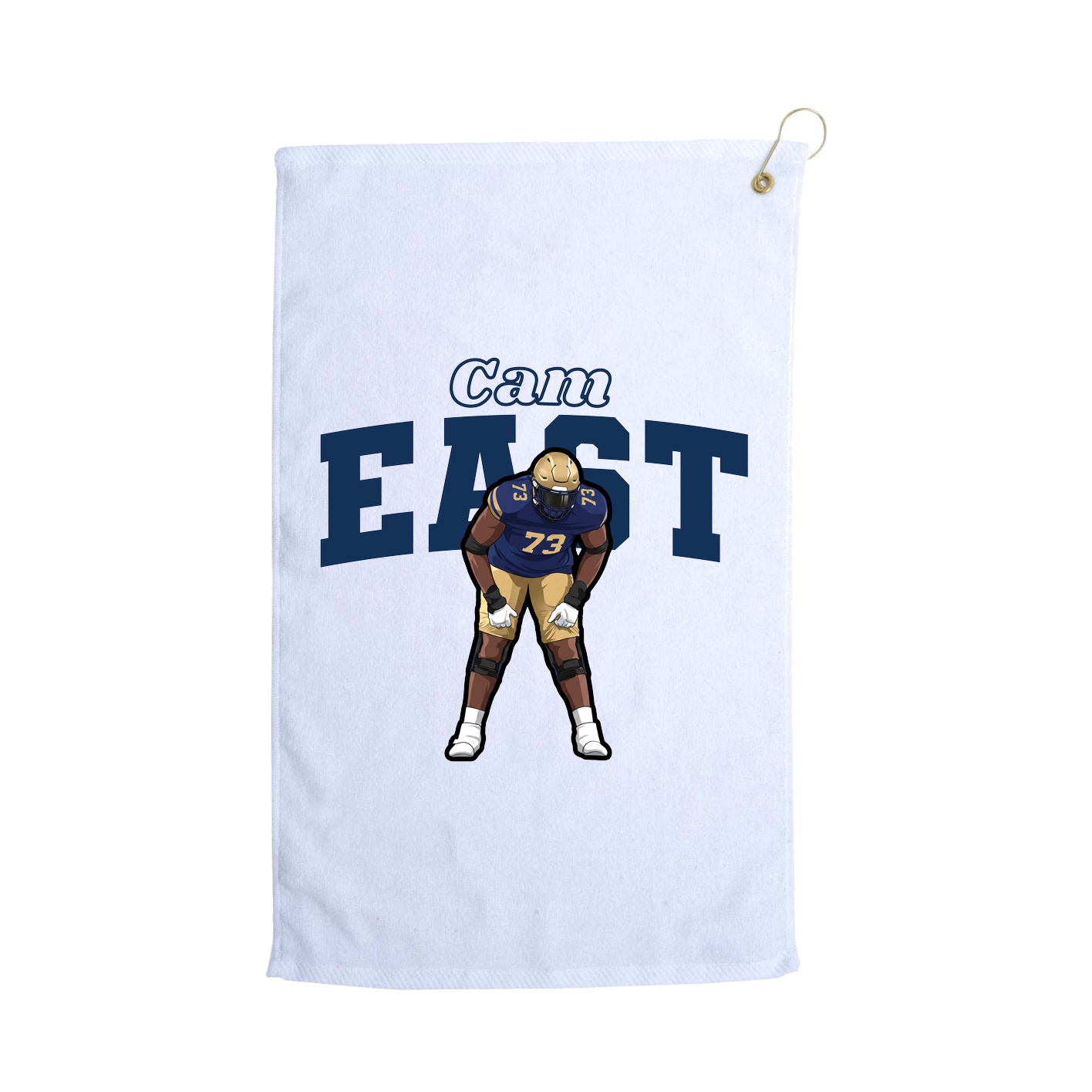 Golf Towel — Name Arch in White
