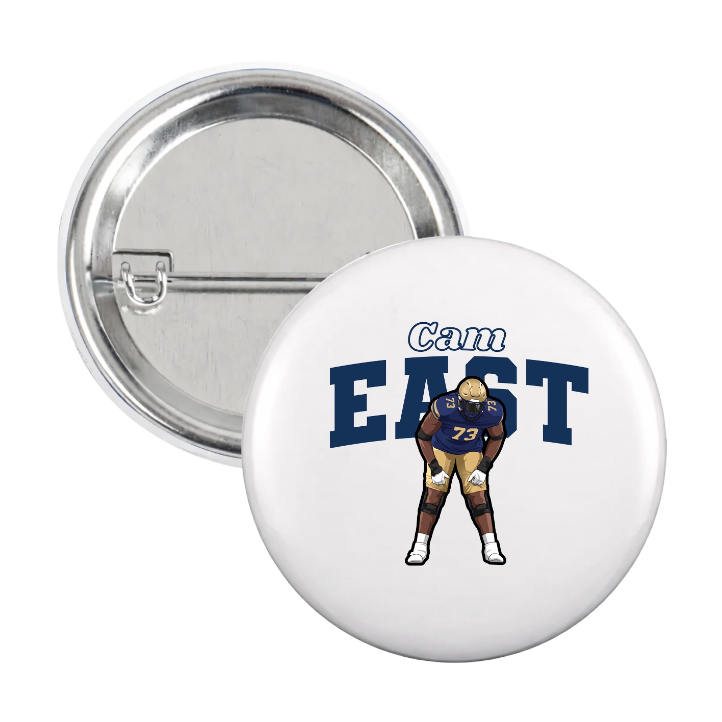 Game Day Button — Name Arch in White