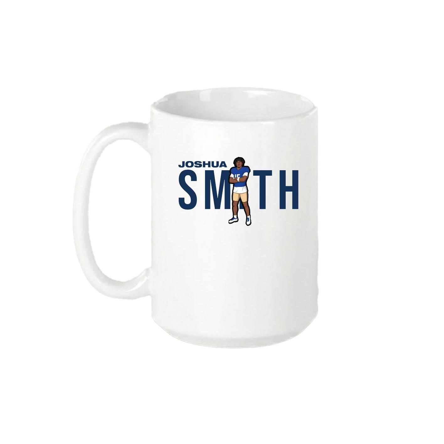 15oz Coffee Mug — Player Name in White