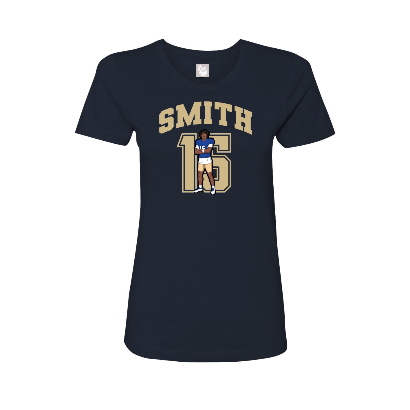 Fitted Women's Tee — Number in Navy