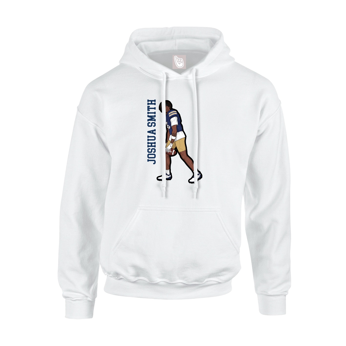 Hoodie — Name Vertical in White