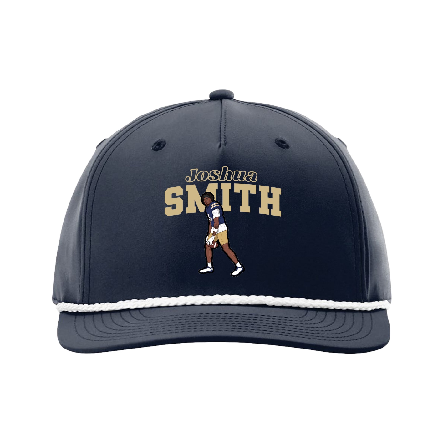 Five-Panel Classic Rope Cap — Name Arch in Navy