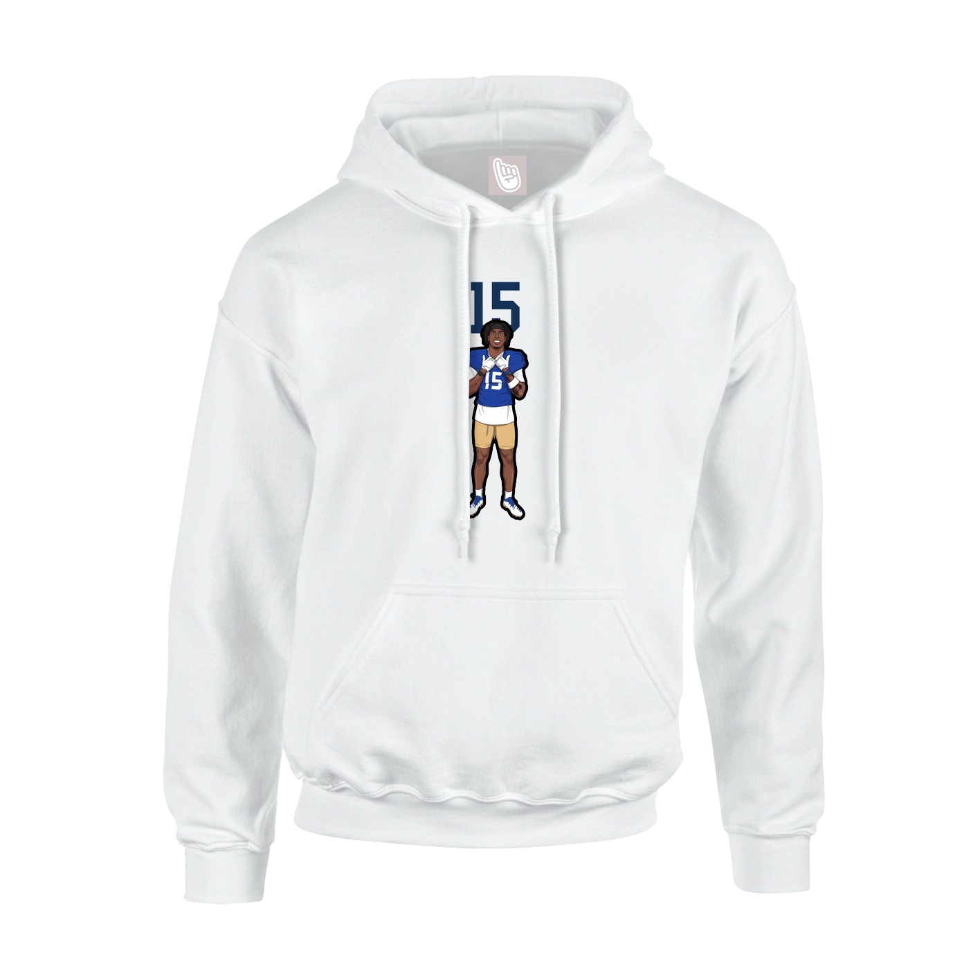 Youth Hoodie — Number Top in White