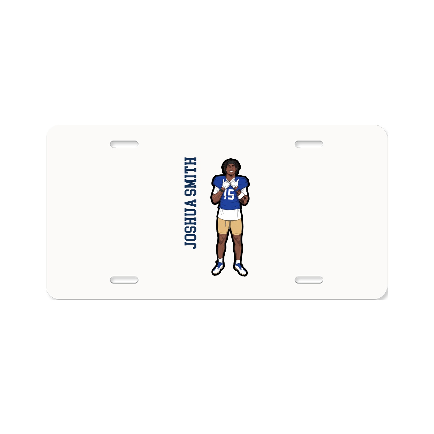 License Plate — Name Vertical in Classic