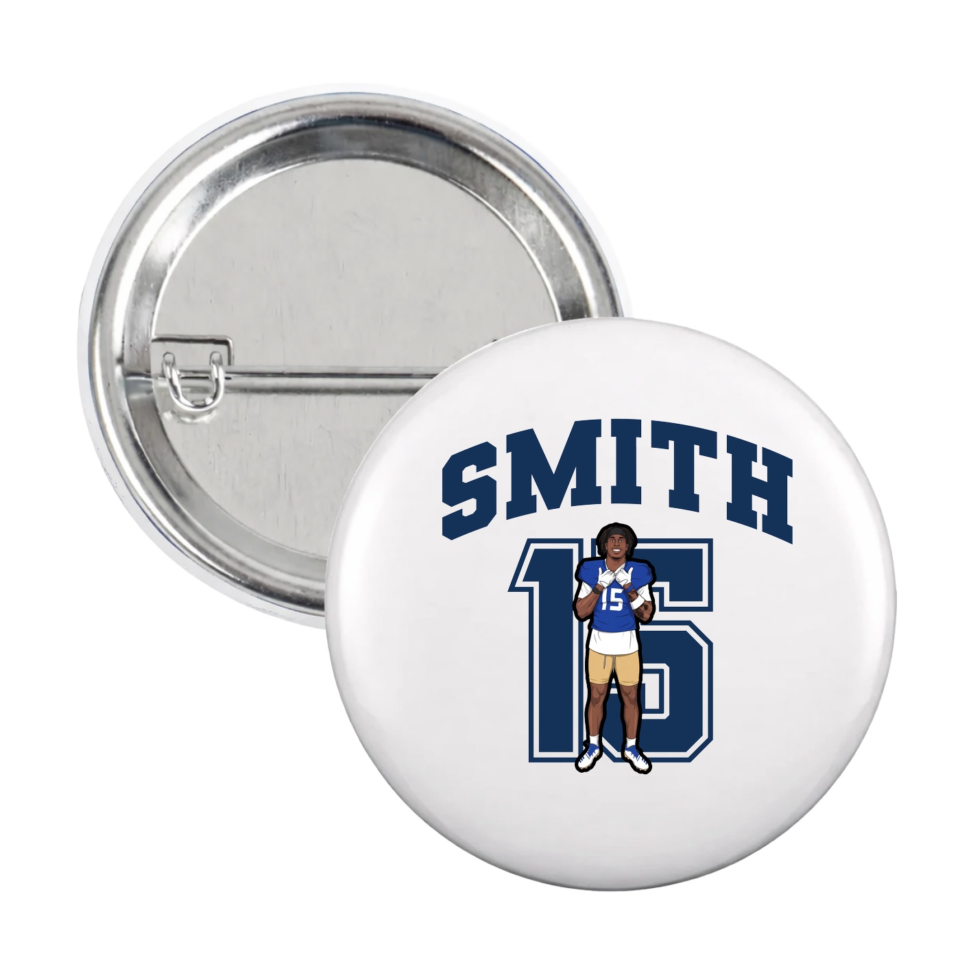 Game Day Button — Number in White
