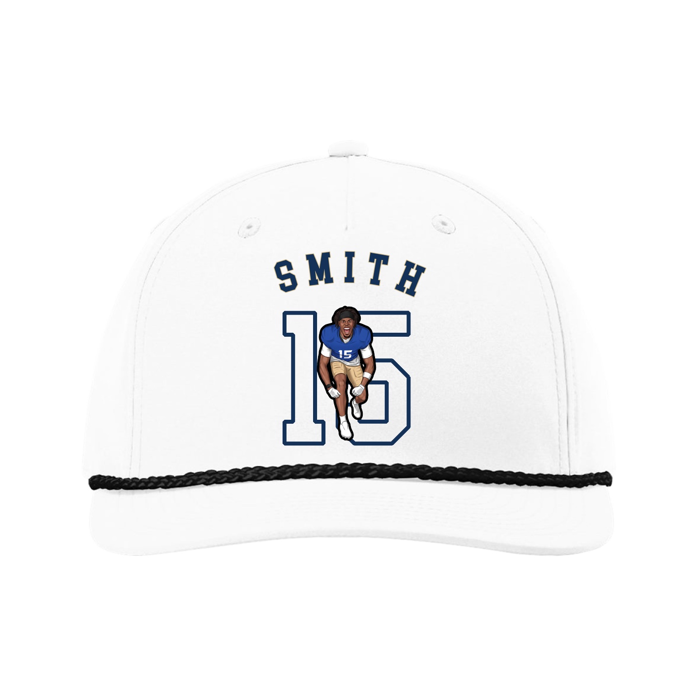 Five-Panel Classic Rope Cap — Shirsey Arch in White