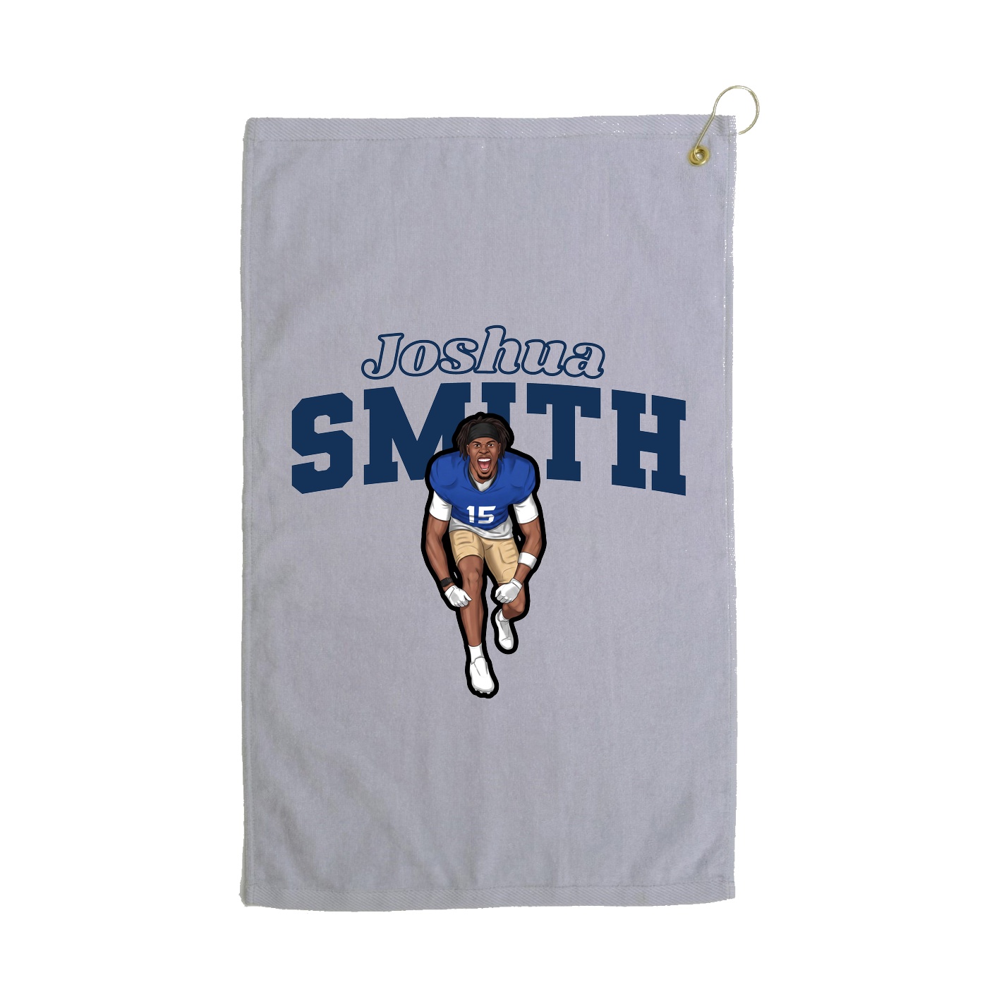 Golf Towel — Name Arch in Grey