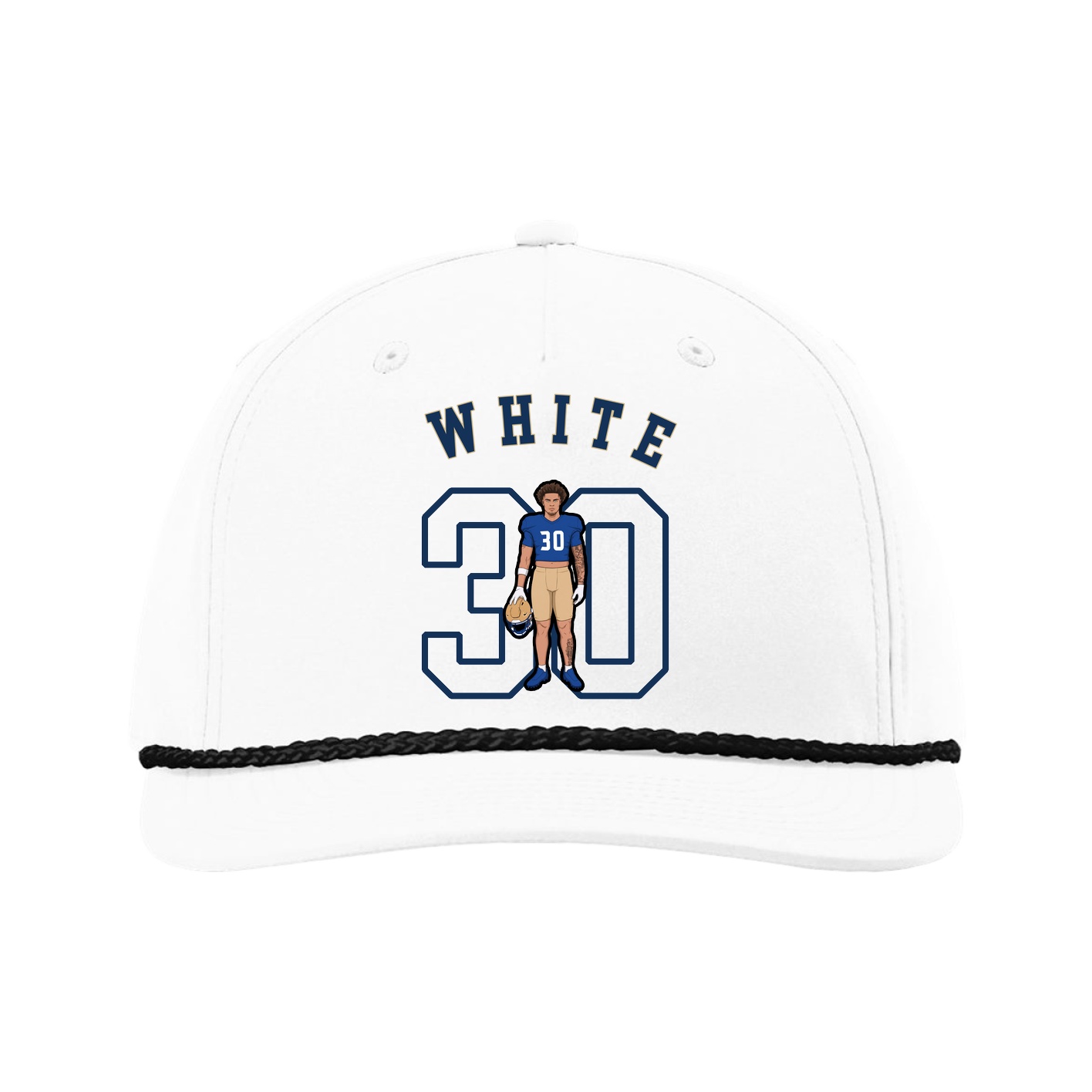 Five-Panel Classic Rope Cap — Shirsey Arch in White