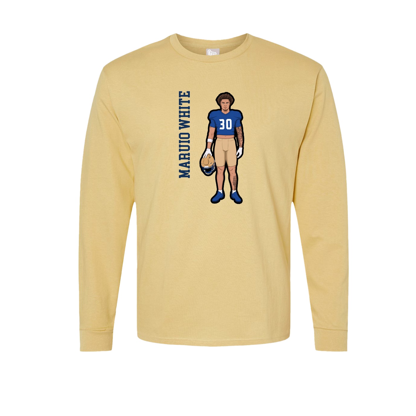 Long Sleeve Tee — Name Vertical in Vegas Gold