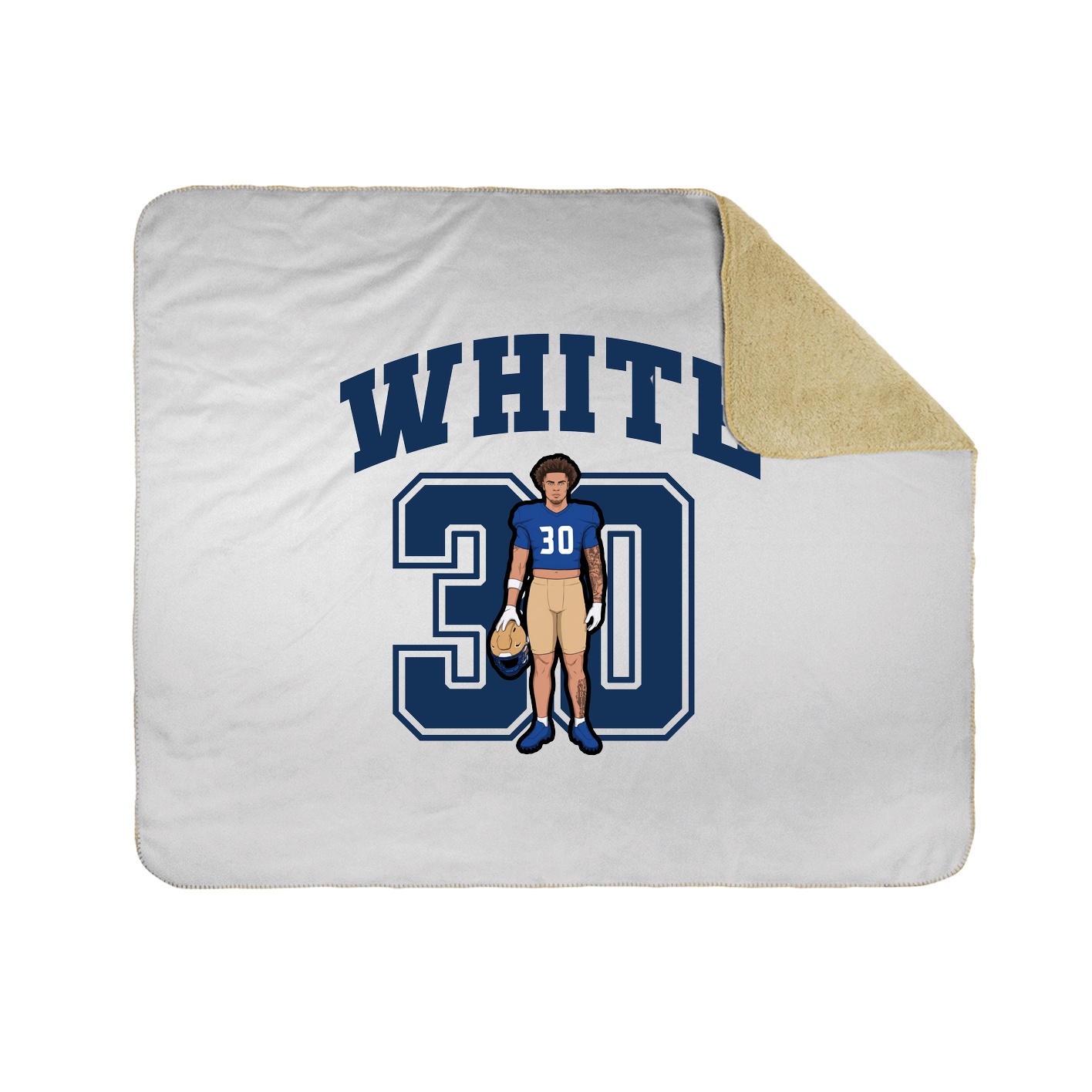 Throw Blanket — Number in White