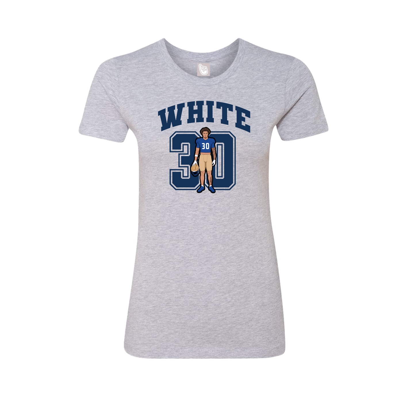 Fitted Women's Tee — Number in Grey