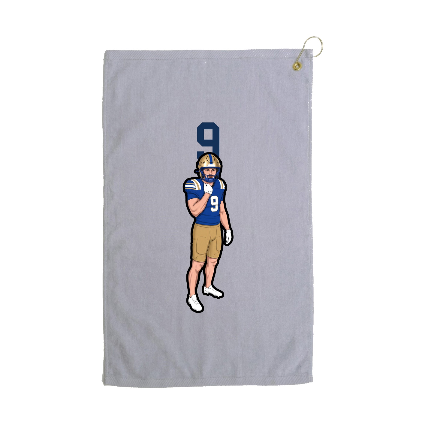 Golf Towel — Number Top in Grey