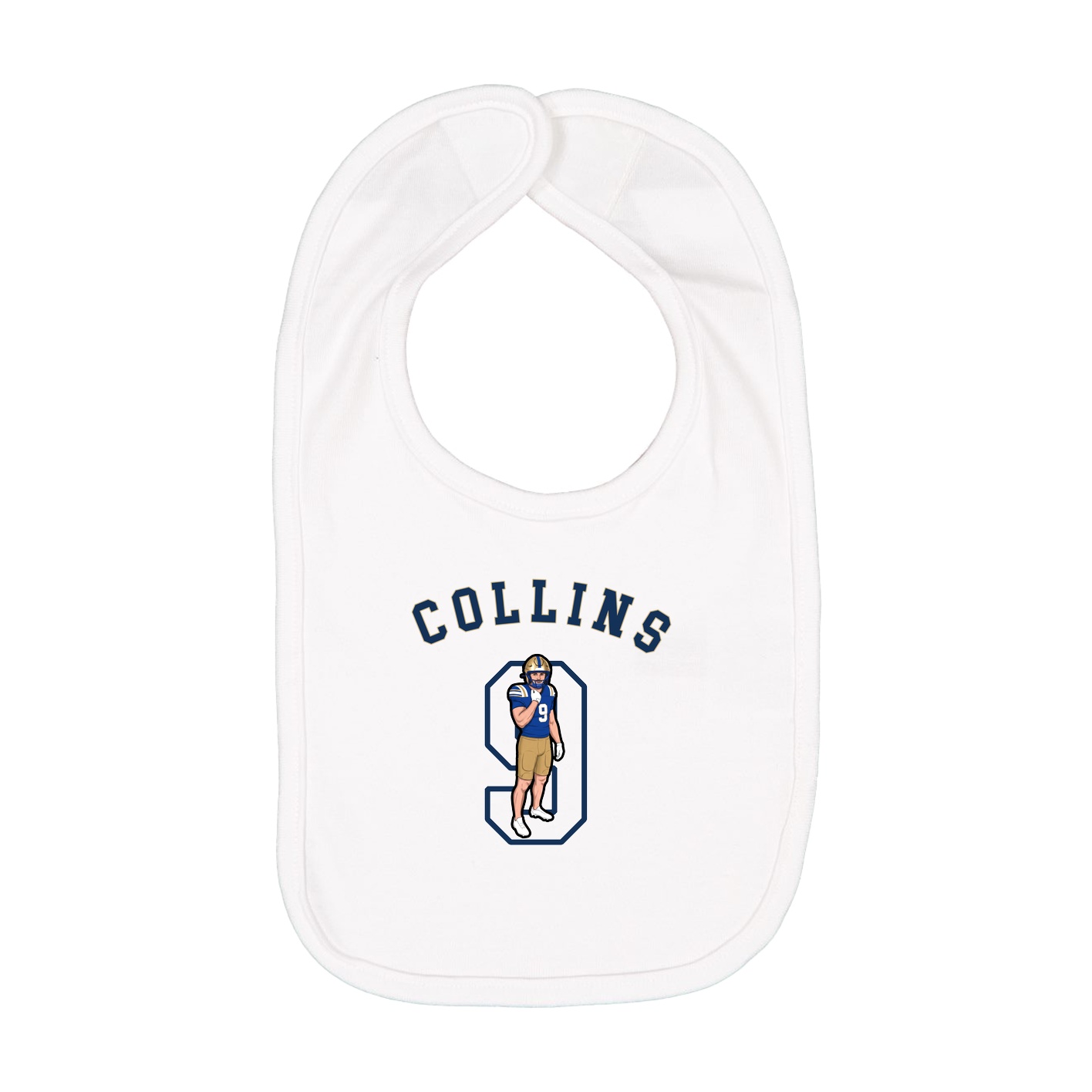 Infant Bib — Shirsey Arch in White