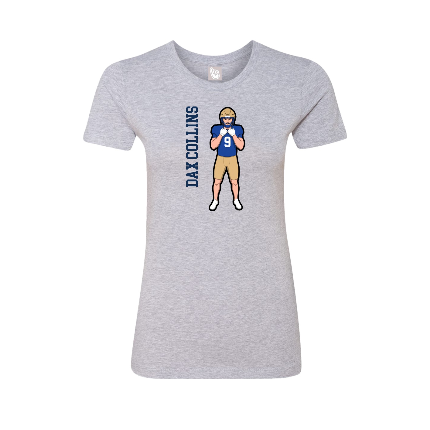 Fitted Women's Tee — Name Vertical in Grey