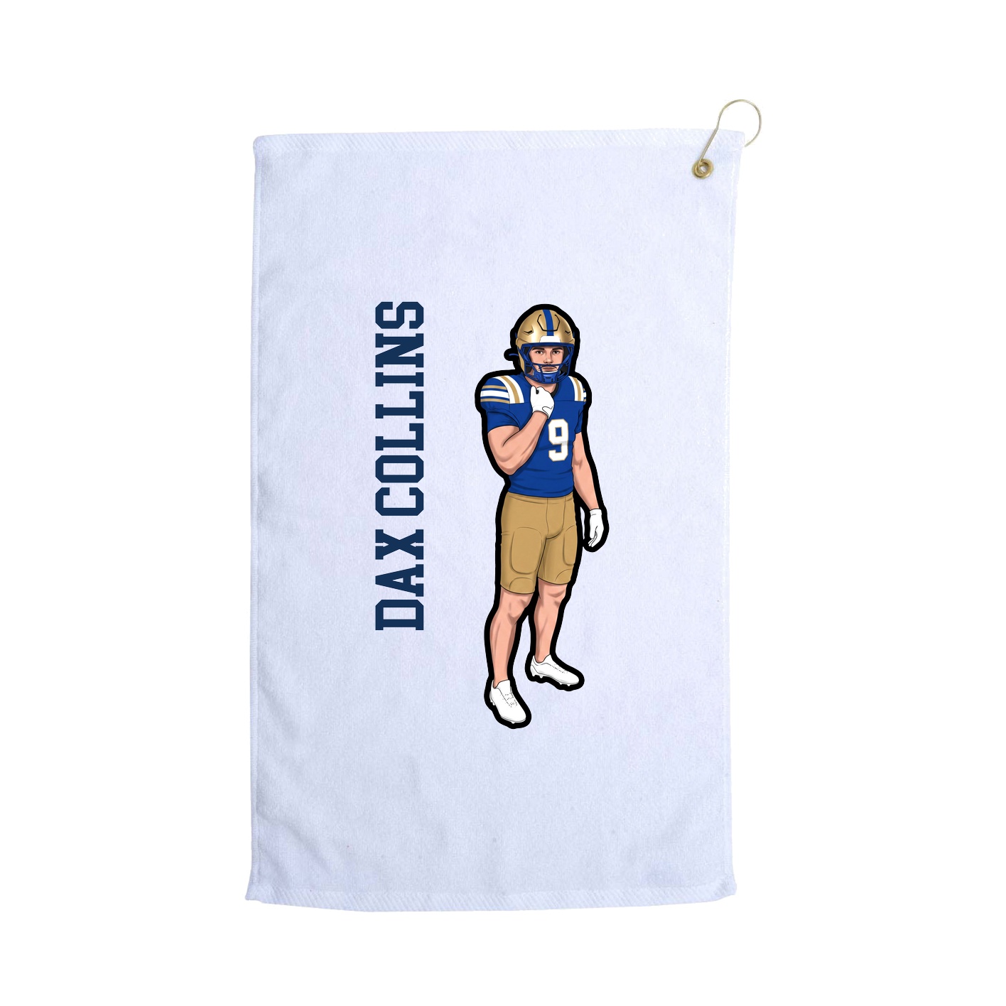 Golf Towel — Name Vertical in White