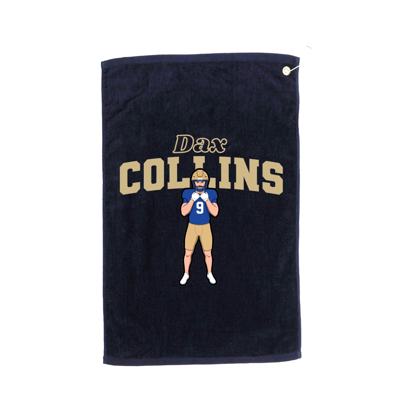 Golf Towel — Name Arch in Navy