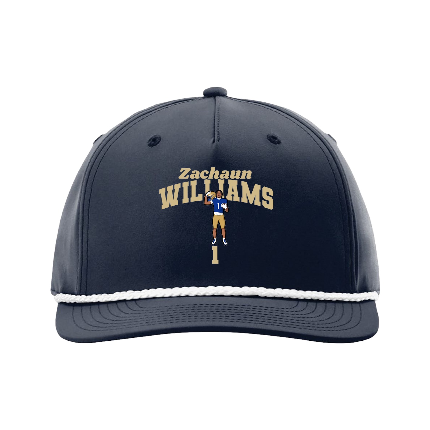 Five-Panel Classic Rope Cap — Signature Arch in Navy