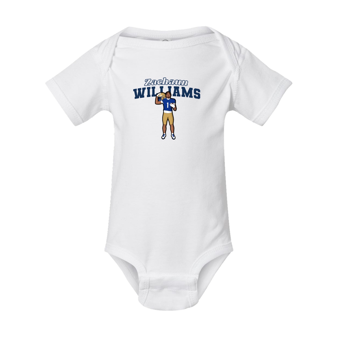Baby Onesie — Name Arch in White