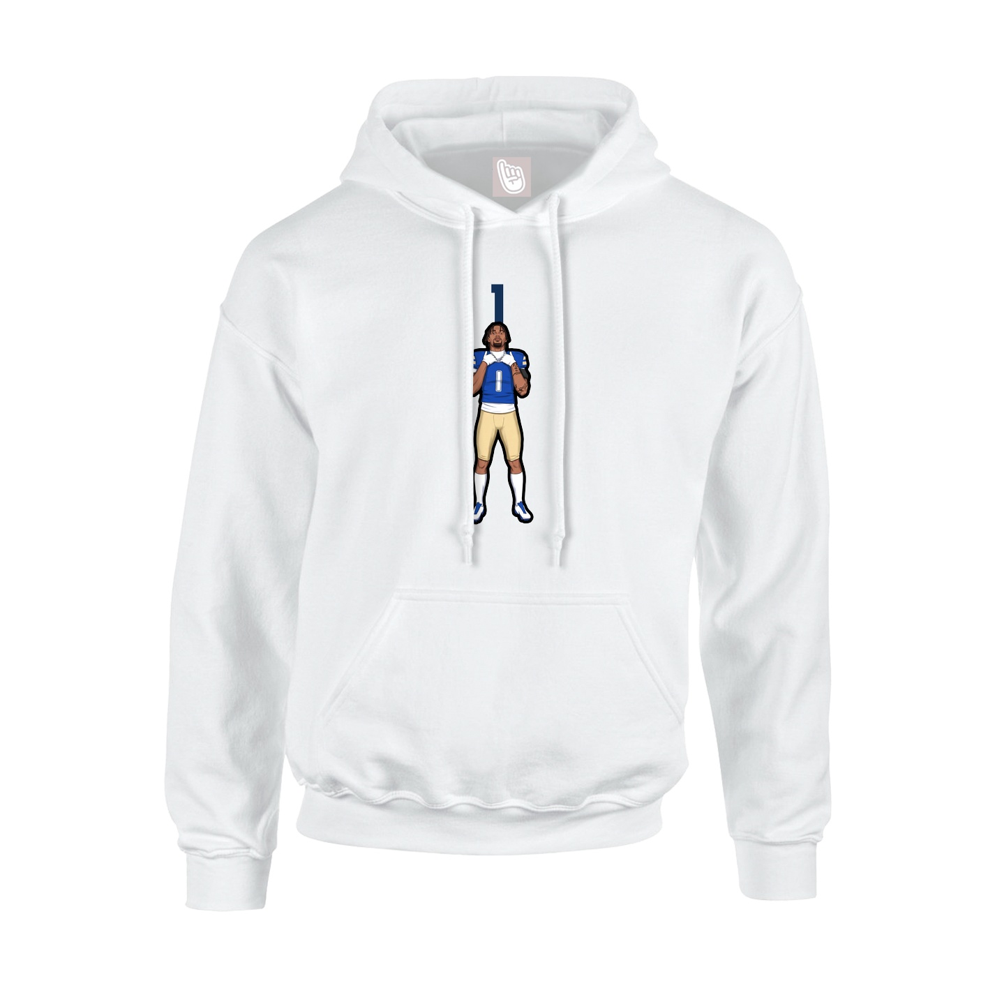 Hoodie — Number Top in White