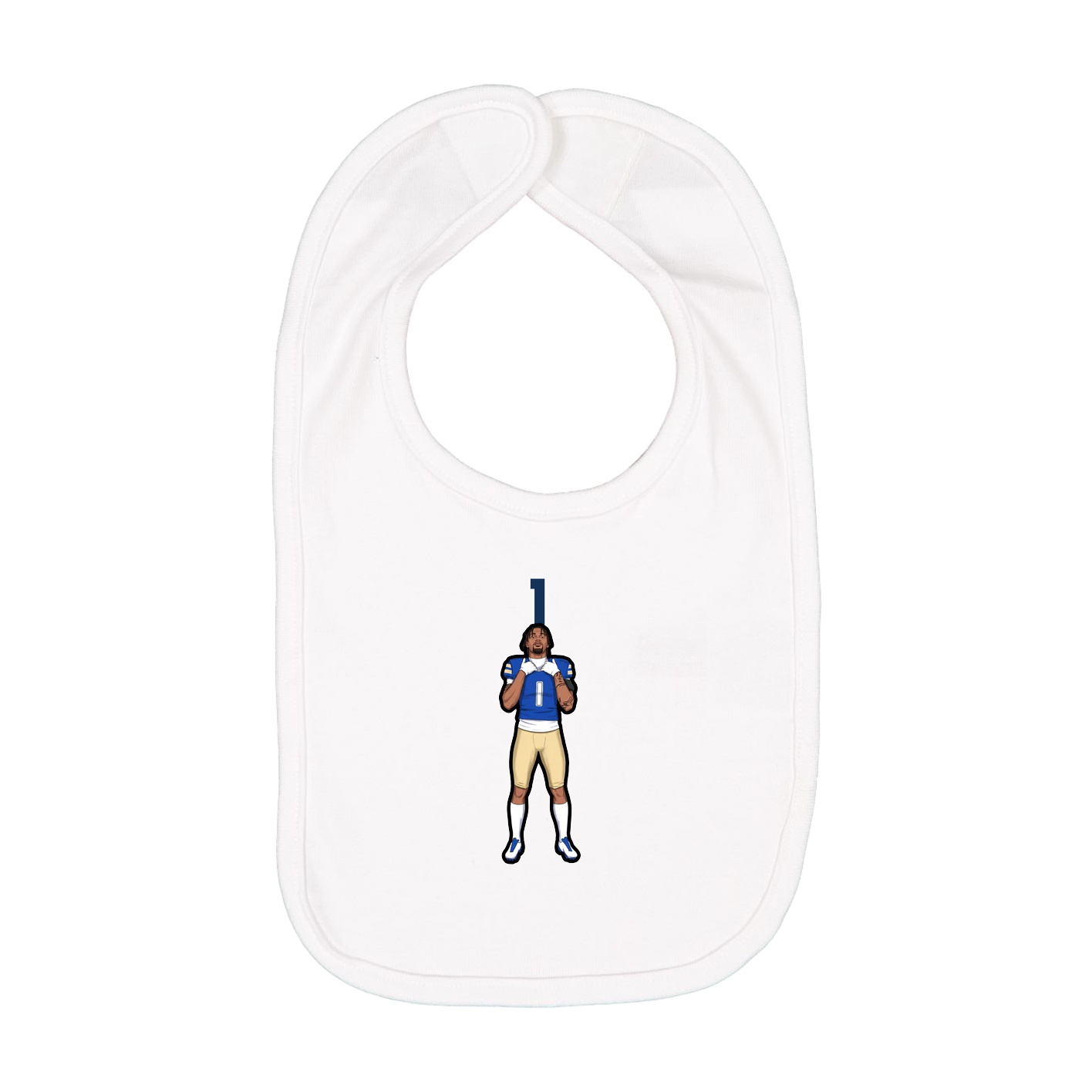 Infant Bib — Number Top in White