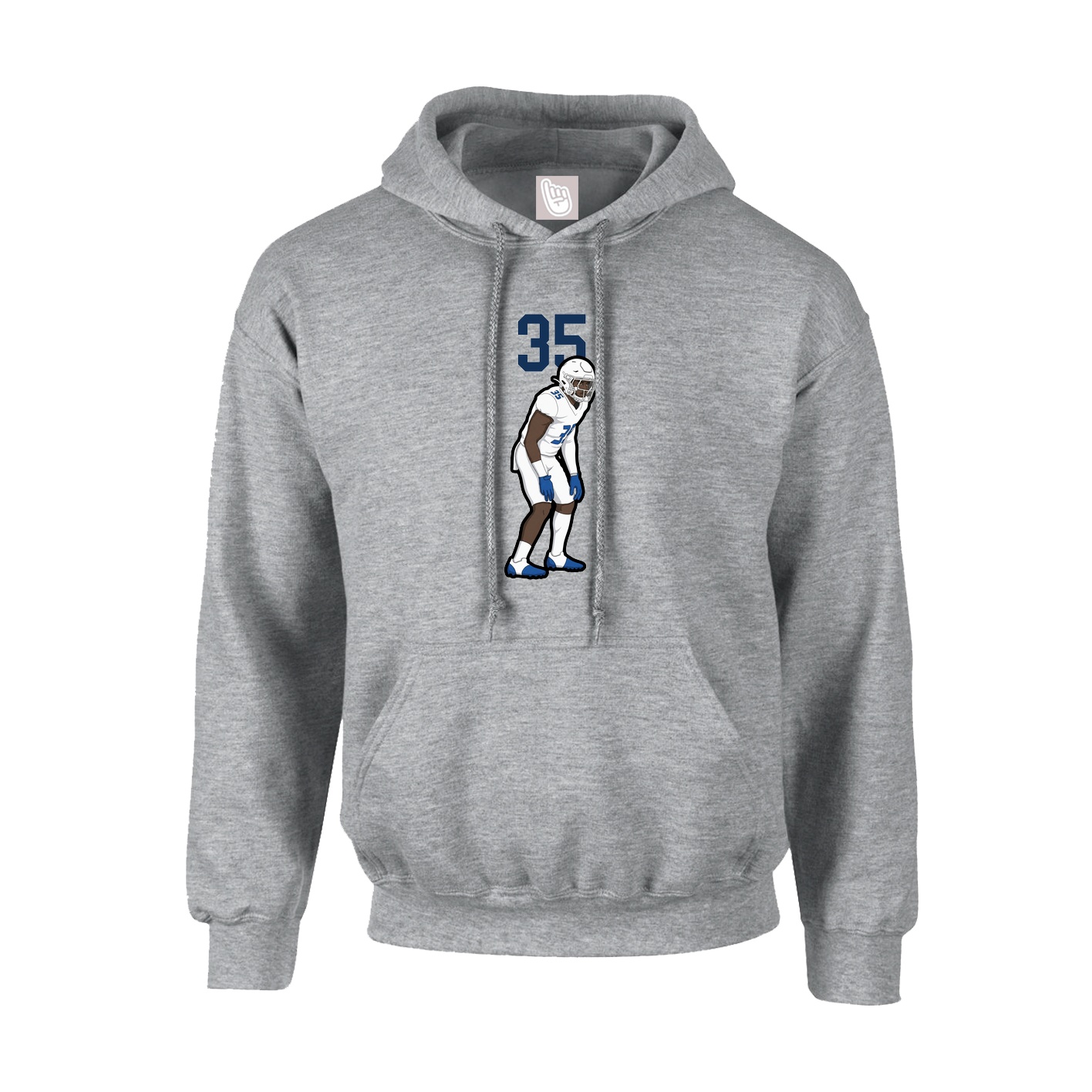 Hoodie — Number Top in Grey