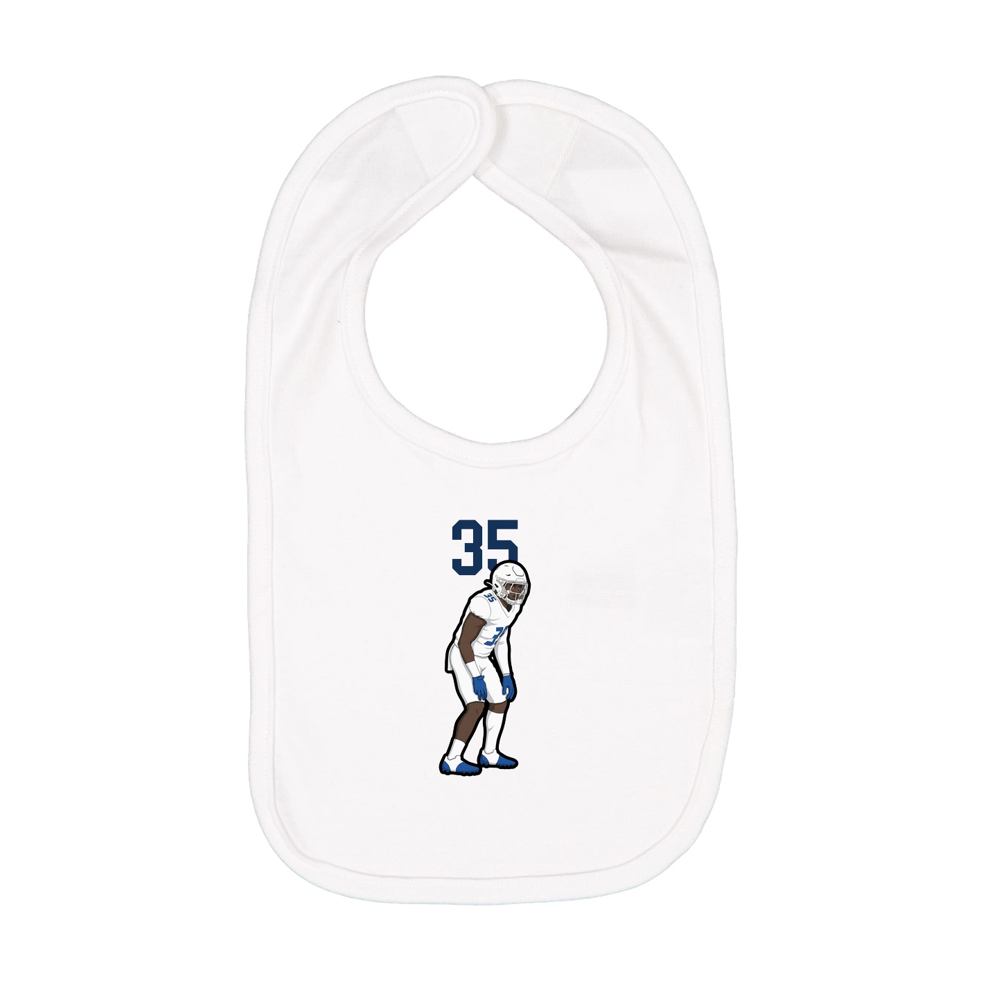 Infant Bib — Number Top in White
