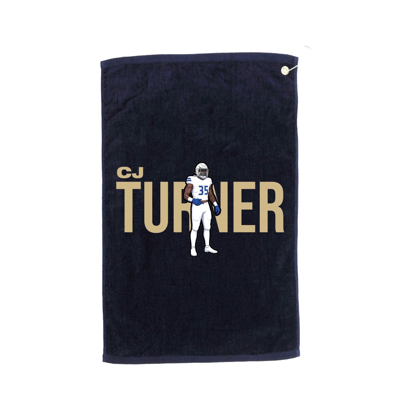 Golf Towel — Player Name in Navy