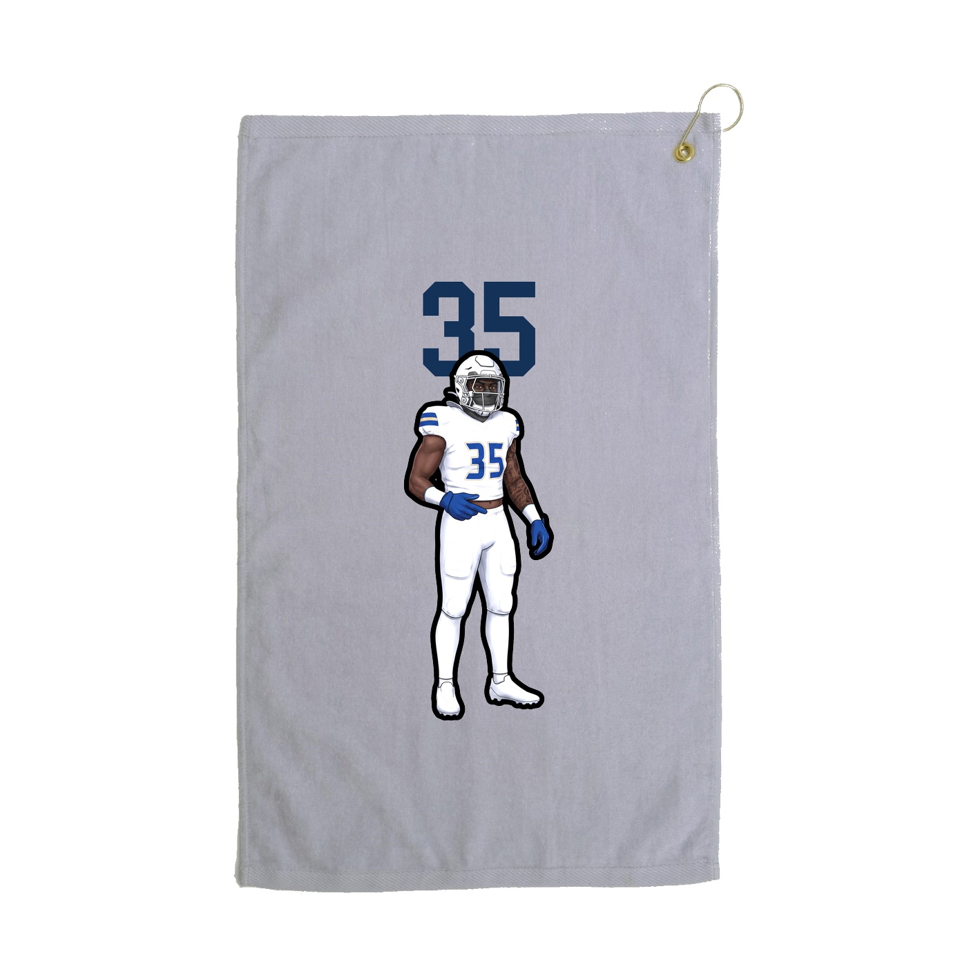 Golf Towel — Number Top in Grey
