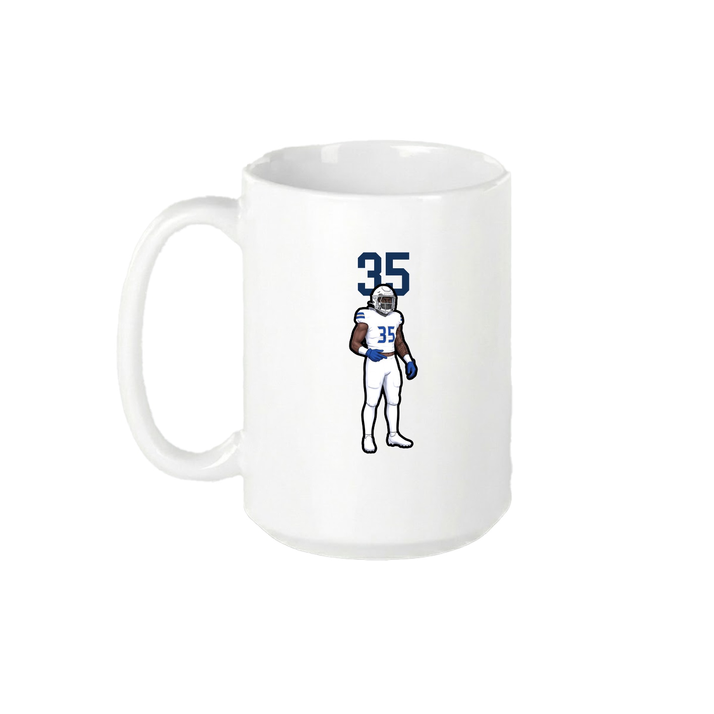 15oz Coffee Mug — Number Top in White